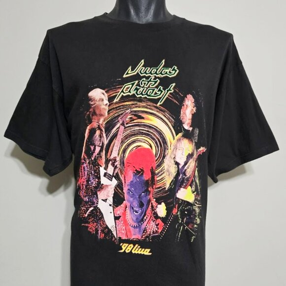 Vintage Judas Priest 98 Live Tour T Shirt XL Rare 90s Metal Band Concert Tee - Picture 4 of 9